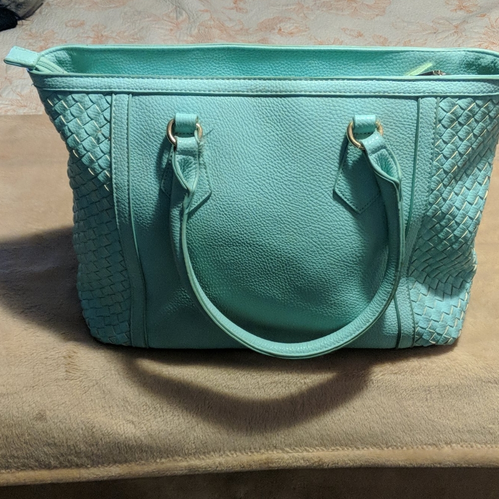 Woven Mint Green Tote!!